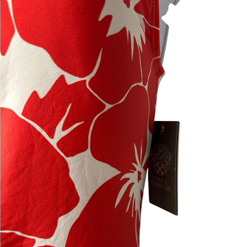 VINCE CAMUTO hibiscus flower one shoulder one piece swimsuit size 10 NWT - Picture 8 of 10